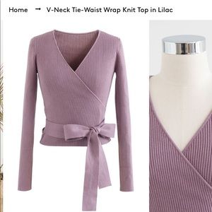 New with tags Lavender long sleeve ribbed top size L Chicwish